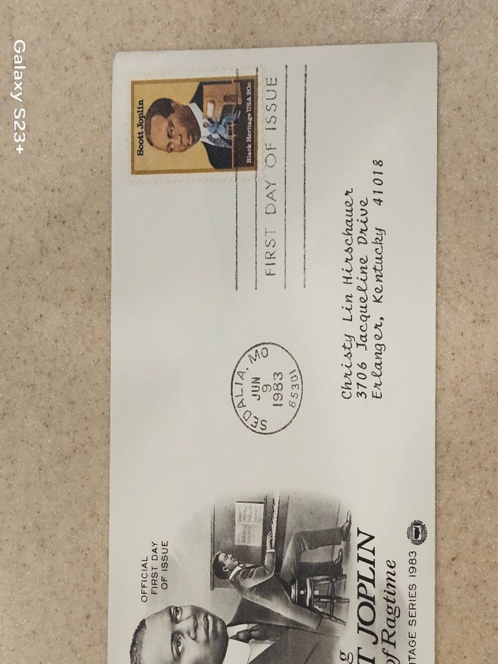 RARE USPS 1ST DAY ISSUE COVER SCOTT JOPLIN BLACK HERITAGE STAMP ENVELOPE FDC